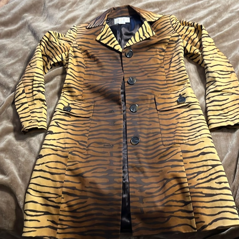 Michael Michael Kors Animal Print Long Jacket Size Medium